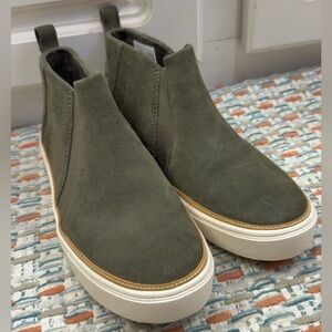 Toms Olive Suede Ankle Shoes